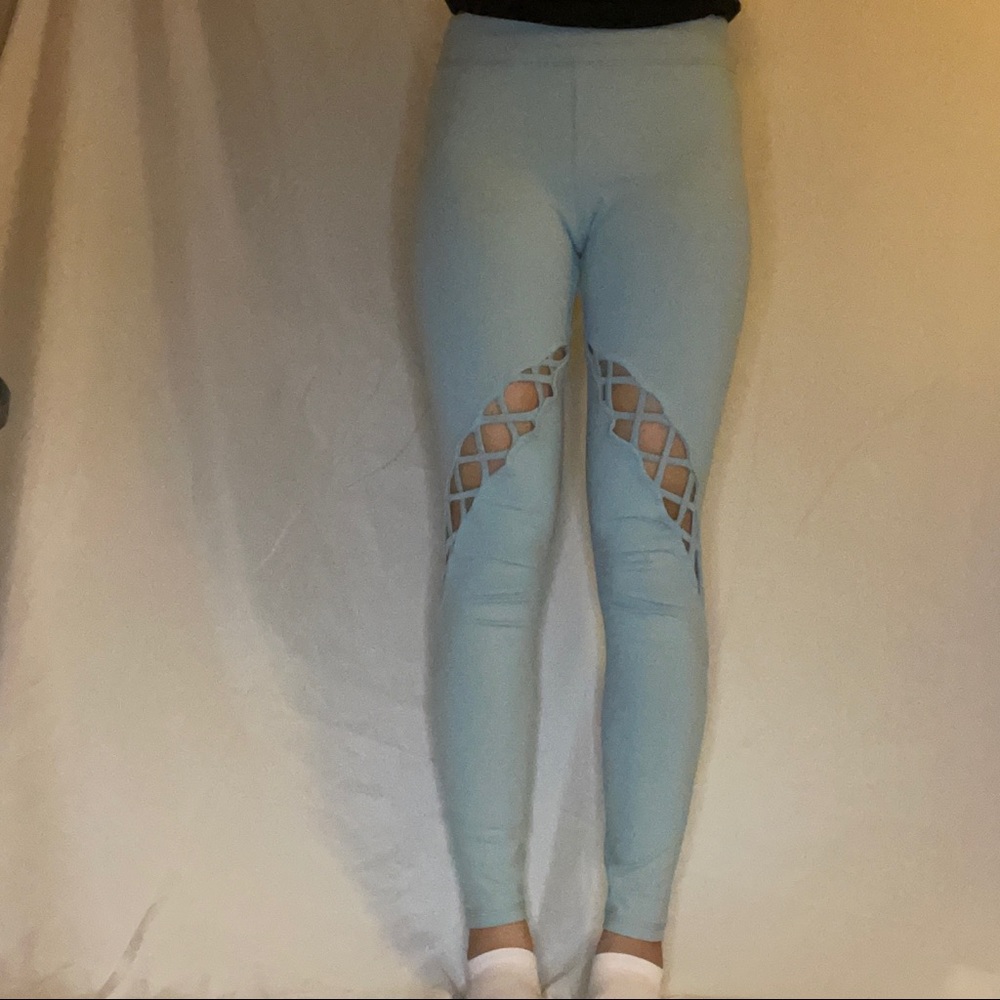 blue workout leggings